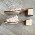 LIBERTÉ Leather Woven Block Heel Slide Sandals Beige Women Size 9 — photo 5