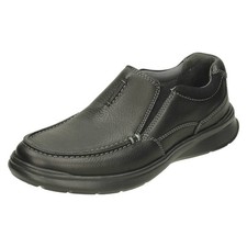 Image of Mens Clarks Leather Slip On Smart Casual Work Formal Shoes *Cotrell Free*