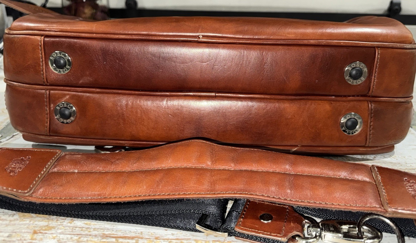 Bosca Old Leather/ Stringer Briefcase/ Italian Le… - image 17
