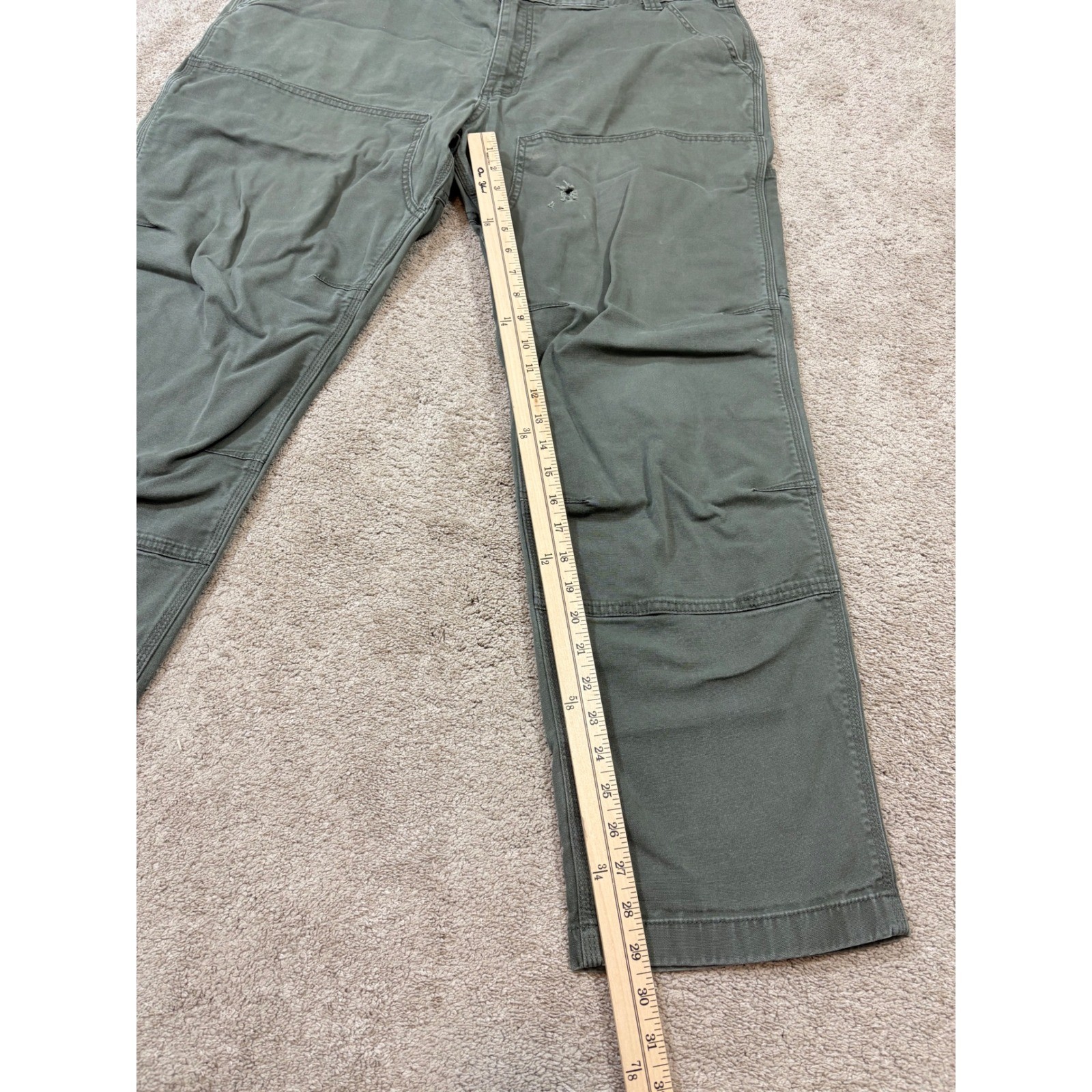 Carhartt BN2802 M Relaxed Fit Work Utility Pants Khaki Green Men Size 42x32 thumbnail 6