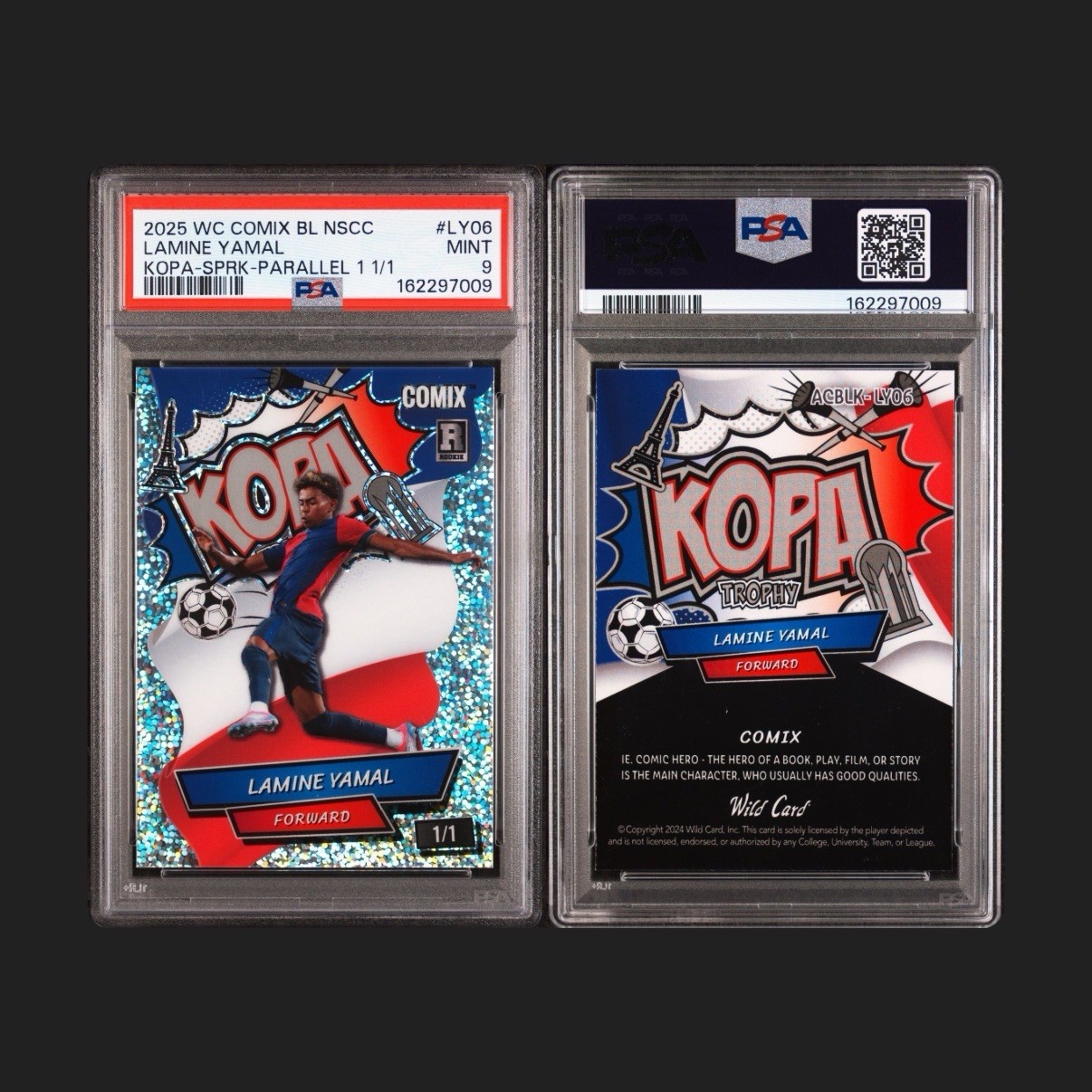 2025 Wild Card Black Label Lamine Yamal RC - Kopa Sparkle 1/1 PSA 9 view 4