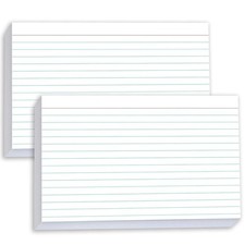 100 Pcs Index Cards 5x8 Ruled - Pinovk Flash Cards for Studying, White Index ...