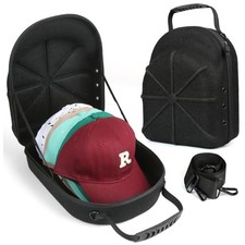 Hard baseball hat case, Hat Carrier Travel Case with Adjustable Shoulder Black