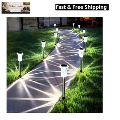 Solar Pathway Lights 10 Pack Solar Lights Outdoor Waterproof 6000K Cold White...
