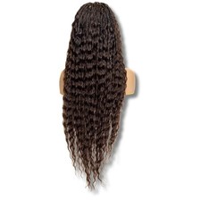 PIB Single Full Lace Braid Wig Micro Boho Peruvian Deep Wave Braided Wig