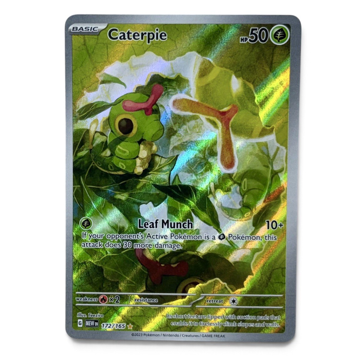 Caterpie Full Art Holo Rare 172/165 Pokemon 151 SV2a NM