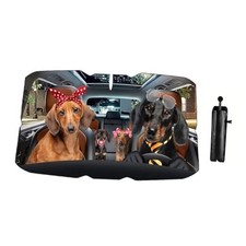 Cute Dachshund Dog Umbrella Sunshade for Car 57x31 inches Dachshund Family