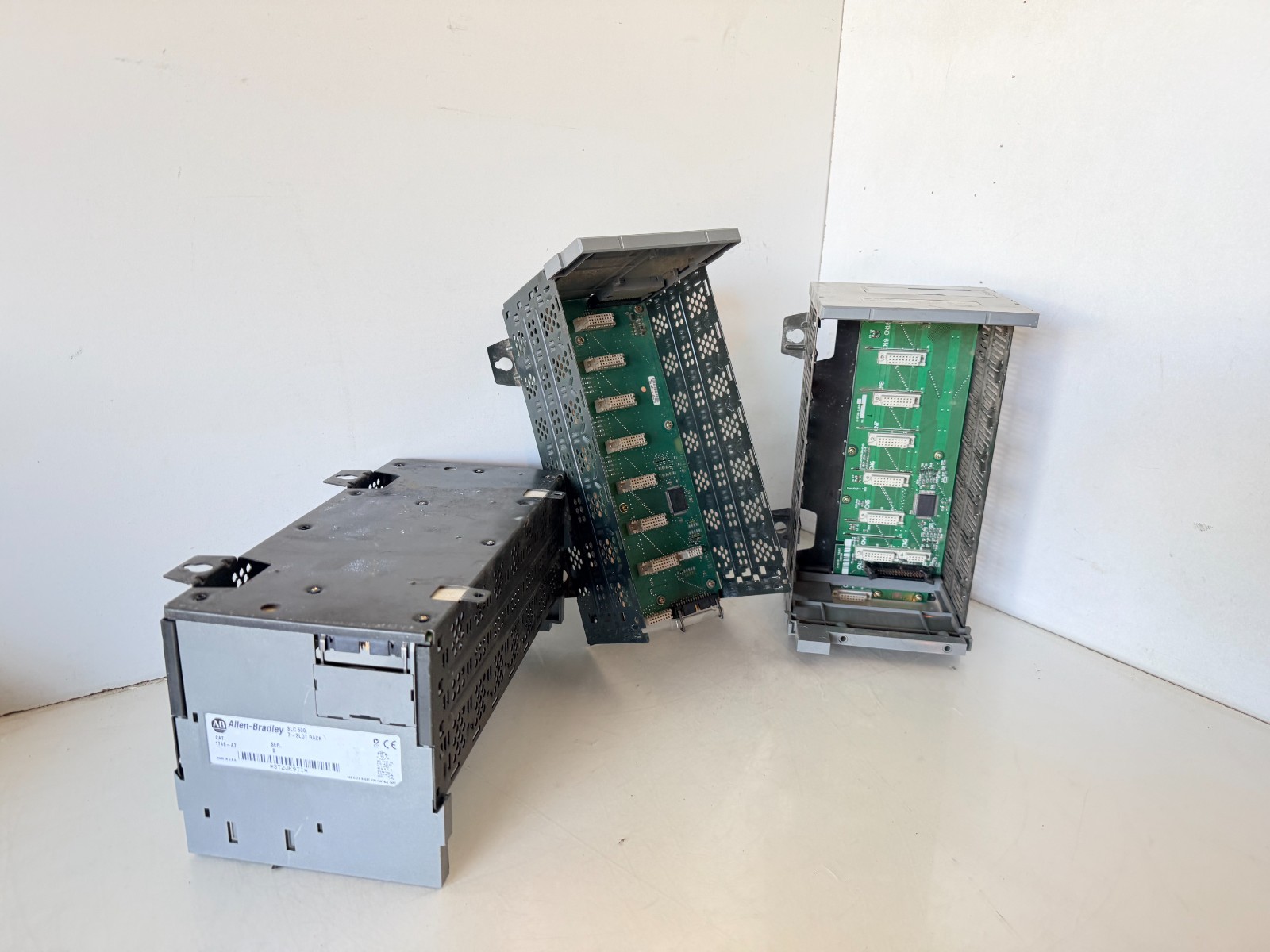 Lot of 3 ALLEN BRADLEY 1746-A7 SER B SLC500 7-SLOT CHASSIS RACK (44)