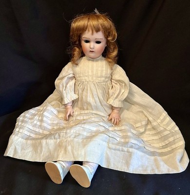 Antique 1910 Kestner 196 Porcelain Doll 18'' Fur Eyebrows German Composition Body