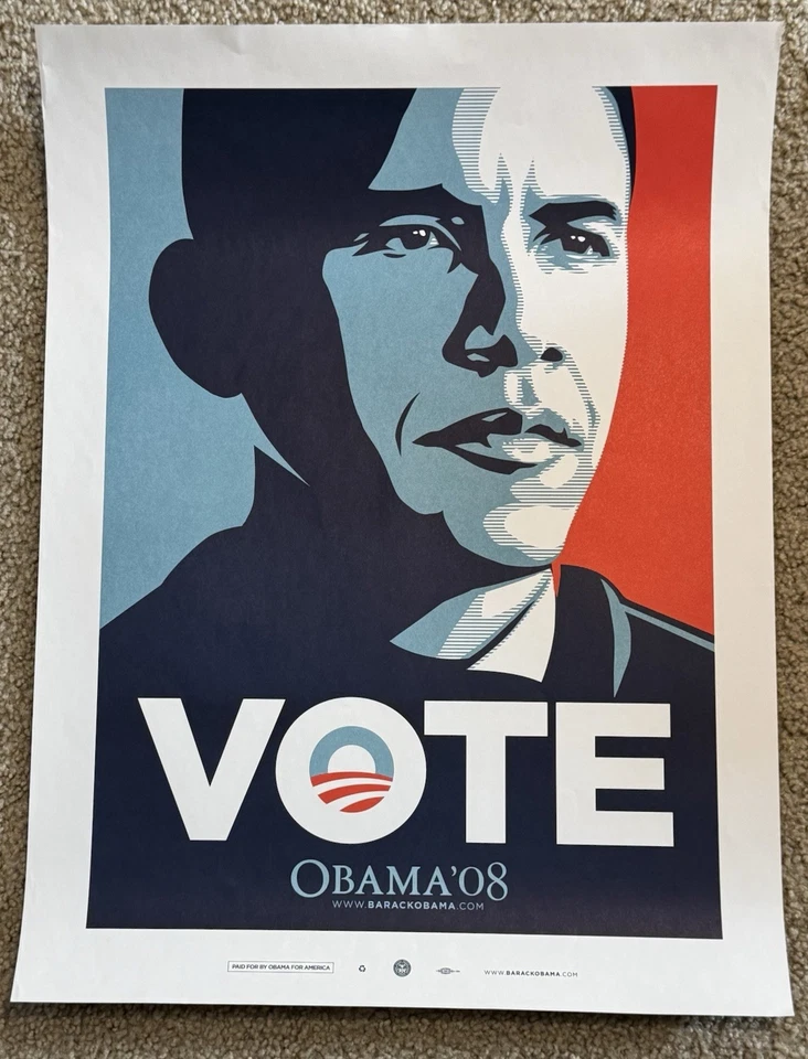 Shepard Fairey Art Print VOTE Barack Obama Poster 2008 Political #/5000 Obey - Image 2 of 4