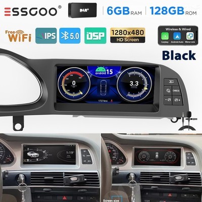DAB 8.8'' Android 15 Carplay Für Audi A6 C6 4F MMI2G 05-09 GPS faserbox Autoradio