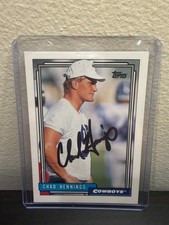 Chad Hennings 1992 Topps ROOKIE AUTO #714 Dallas Cowboys