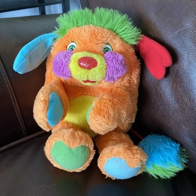 Vintage Mattel 1986 Original Orange Puzzle Popple Plush Green Hair 12 