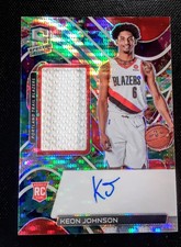 Keon Johnson 2021-22 Panini Spectra Celestial Prizm Rookie Patch Auto /99 