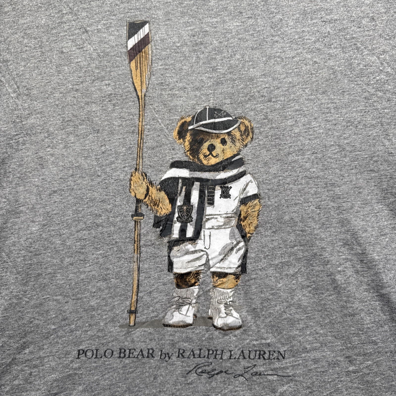 FILA Polo Ralph Lauren Polo Orso Canottaggio Grigio T Shirt 3XB Preppy Abbigliamento Sportivo Nautico