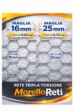 RETE METALLICA ZINCATA TRIPLA TORSIONE RECINZIONE ANIMALI POLLI 25 METRI