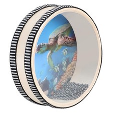 6 Inch Wave Bead Ocean Drum with Hardwood Shell, Natural Color