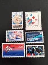 Timbres De France, Neufs**, N 2552,2555a,2556,2559,2560,2571, Année 1988/89