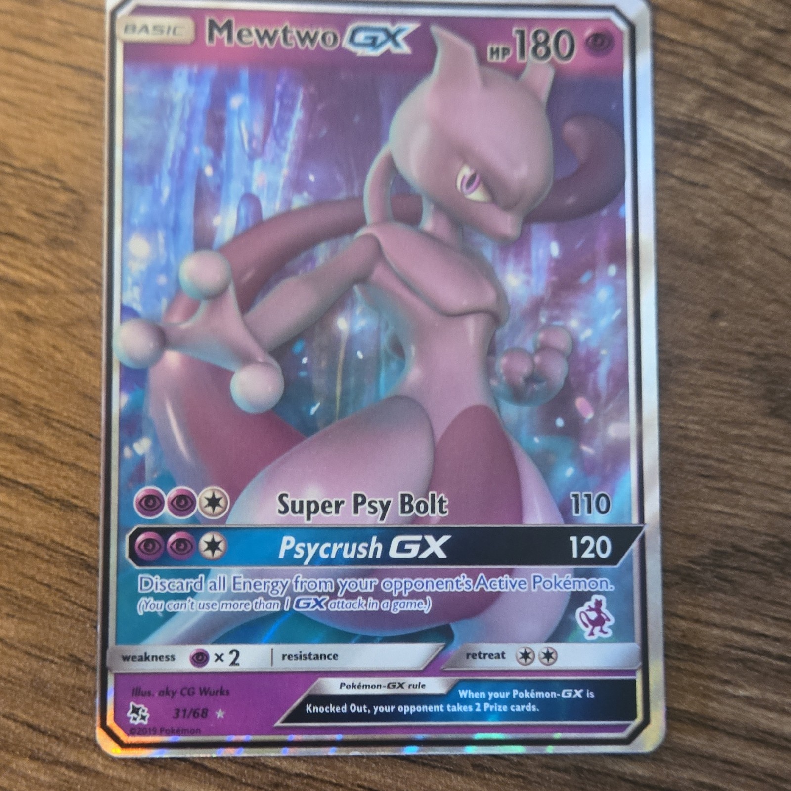Mewtwo GX 031/068 Battle Academy Holo Promo Stamped Basic 180 HP English