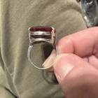 925 Sterling Silver Vintage Real Oval-Cut Ruby Ring Size 7.25