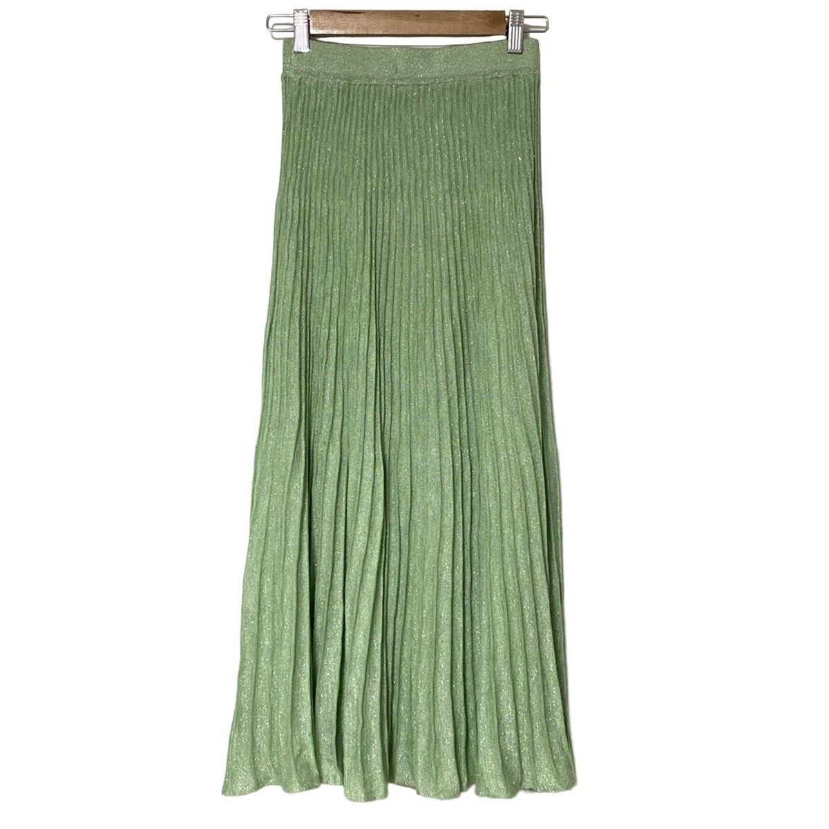 Auth AMERI - Light Green Silver Women's Skirt - image 2