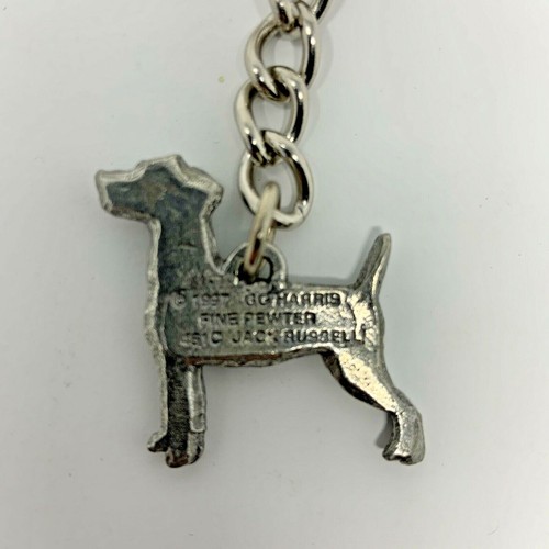 Jack Russell PEWTER Dog 3D Keychain Key Chain Ring Fob GG Harris - Picture 4 of 5