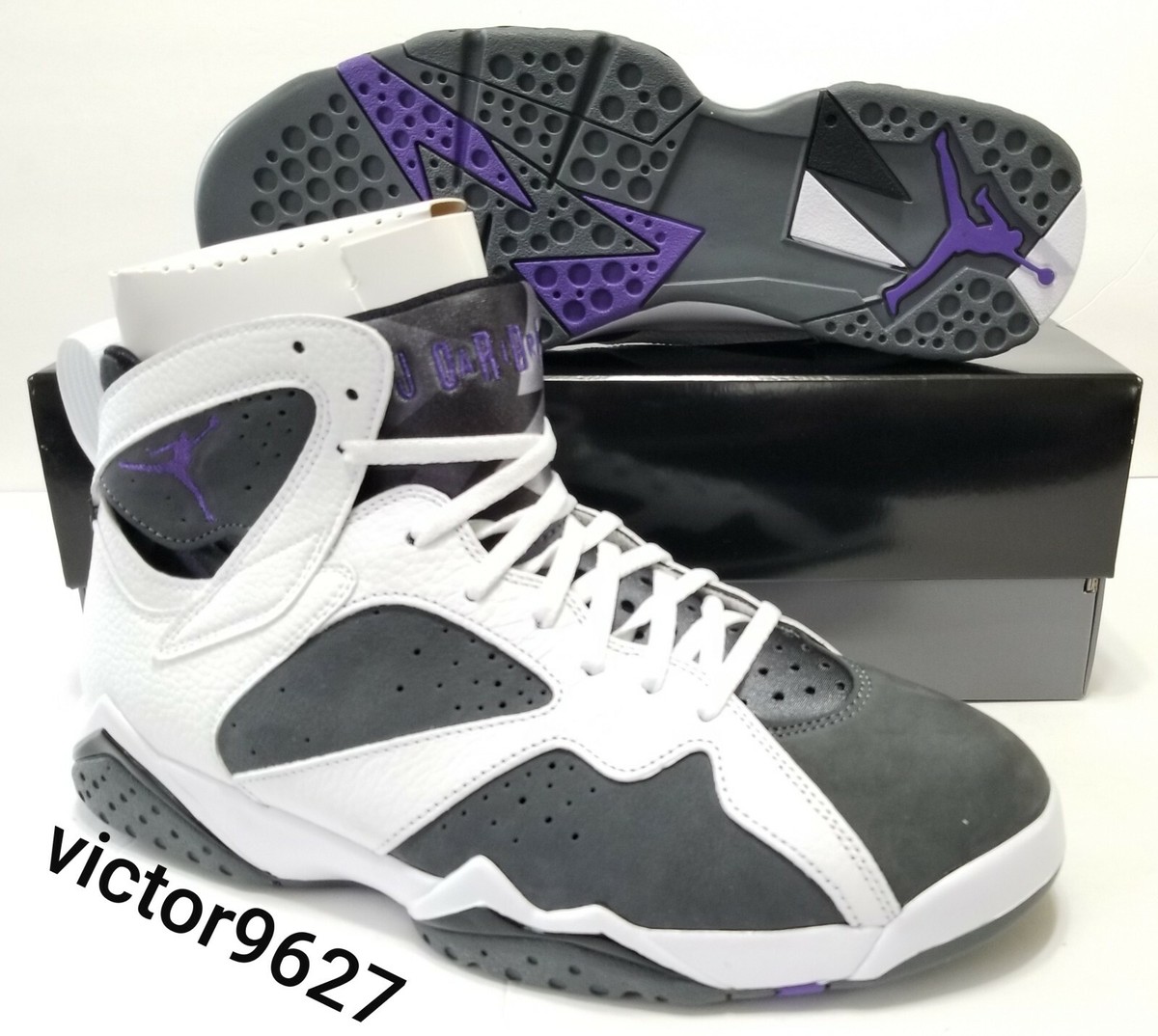 Size 11 Nike Air Jordan 7 Retro Flint Grey Varsity Purple 