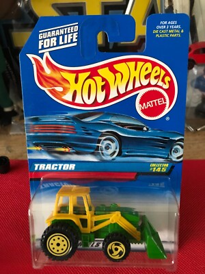 1991 Hot Wheels Blue/White Card #145 TRACTOR Green  B182