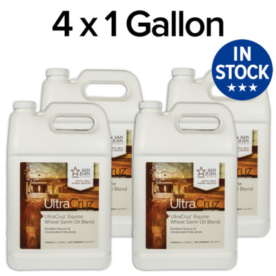 UltraCruz Wheat Germ Oil Blend Supplement Horses & Livestock, 4x1 gal (500 Days)