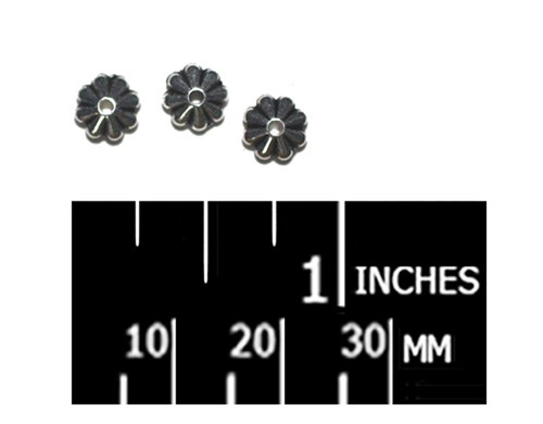 3mm Daisy Antiqued Silvertone Metalized Metallic Beads - Picture 3 of 3