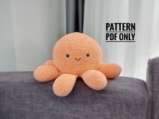 Crochet Octopus Pattern, INSTRUCTION Giant Octopus, Velvet Octopus Pillow Patter