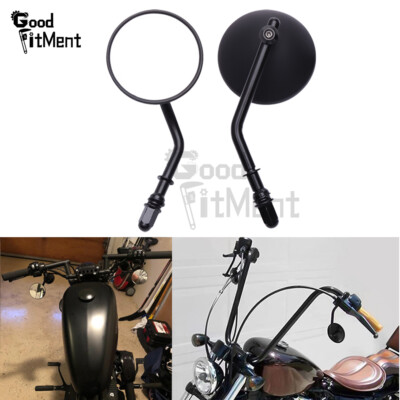 Motorcycle Round Steady Rearview Mirrors 8mm For Harley Davidson Bobber Chopper