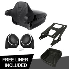 King Trunk Speakers Rack Backrest Fit For Harley Electra Road Glide 14-25