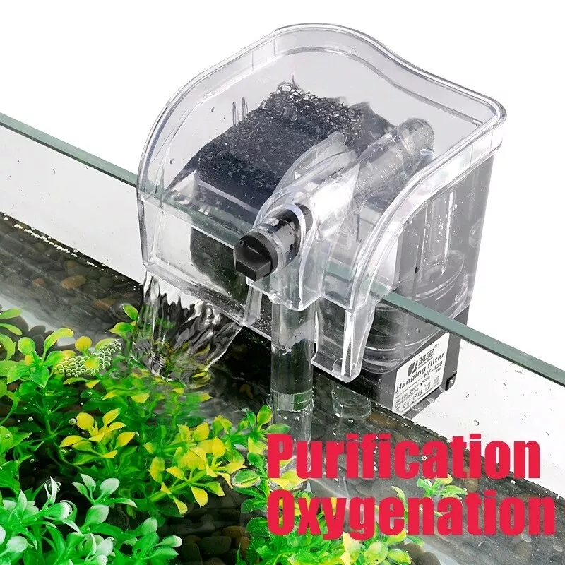 Aquarium Waterfall Filter Pump Fish Tank Hang External Oxygen Pump Water  Filter