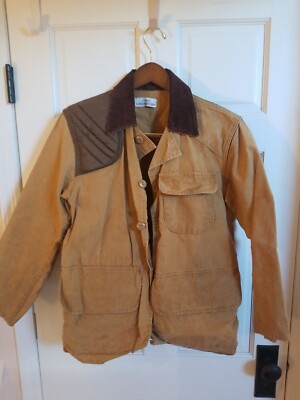 Vintage EFINGER Upland Hunting Jacket Game Large Pocket Regular Small Tan VTG