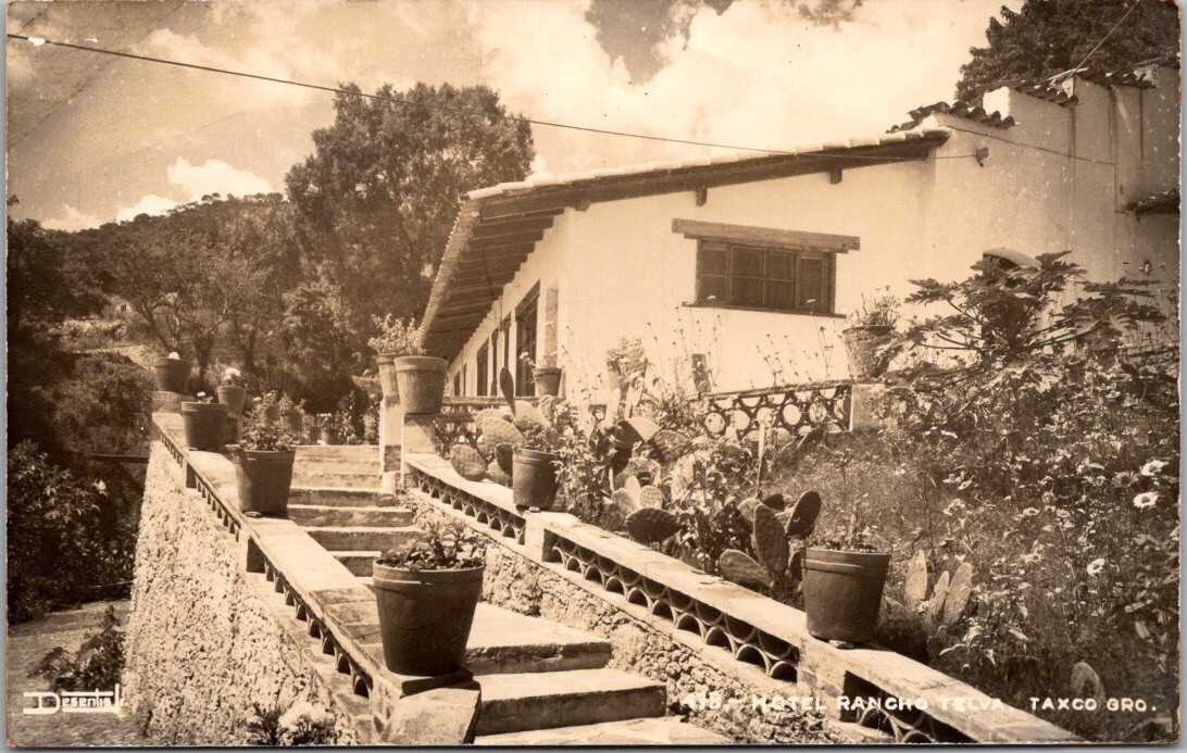 Vintage RPPC Hotel Rancho Telva Taxco Mexico Real Photo