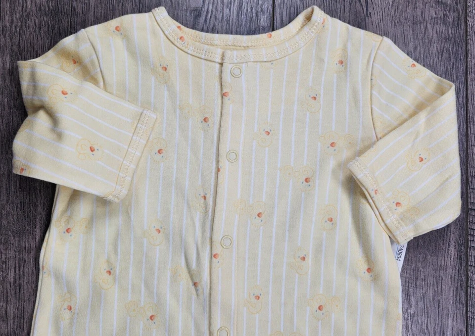 Bebé Niña Niño Ropa Nueva Miniwear 0-3 Meses 2 piezas Amarillo Pato Pies Conjunto y Sombrero Foto 2 de 4