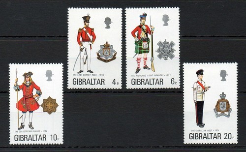 Gibraltar 1975 Militäruniformen postfrisch Set S.G. 340-343