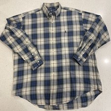 Polo Ralph Lauren Blake Shirt Mens Large Blue Plaid Long Sleeve Button