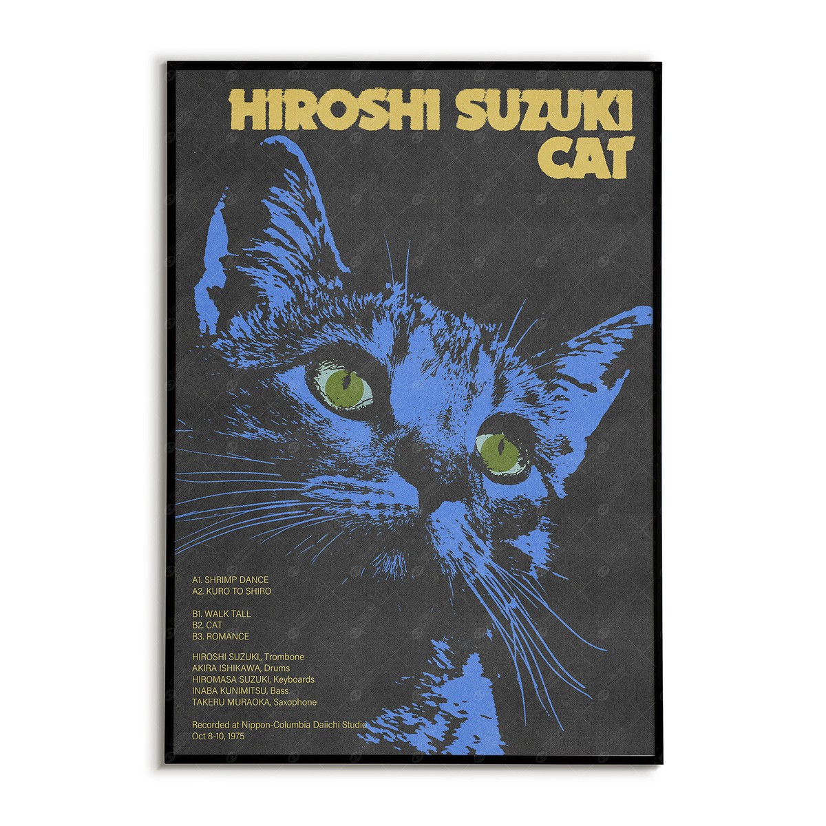 Hiroshi Suzuki Cat Poster | Retro Japanese Jazz Fusion Music