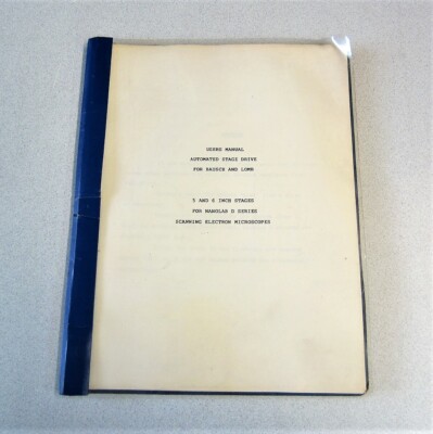 Bausch + Lomb Automatic Stage Drive Users Manual 5 & 6 Inch Stages Nanolab