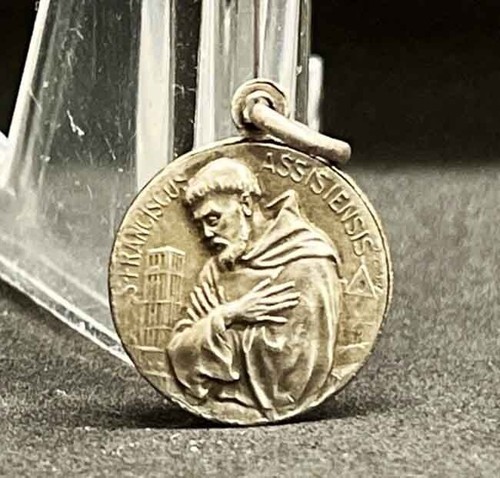 by Tschudin France 1920´ antique St Francis of Assis "Pax Bonum" Crucifix Jesus