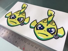 Rossi Misano Fish DECALS STICKERS (100mm x 110mm) X2
