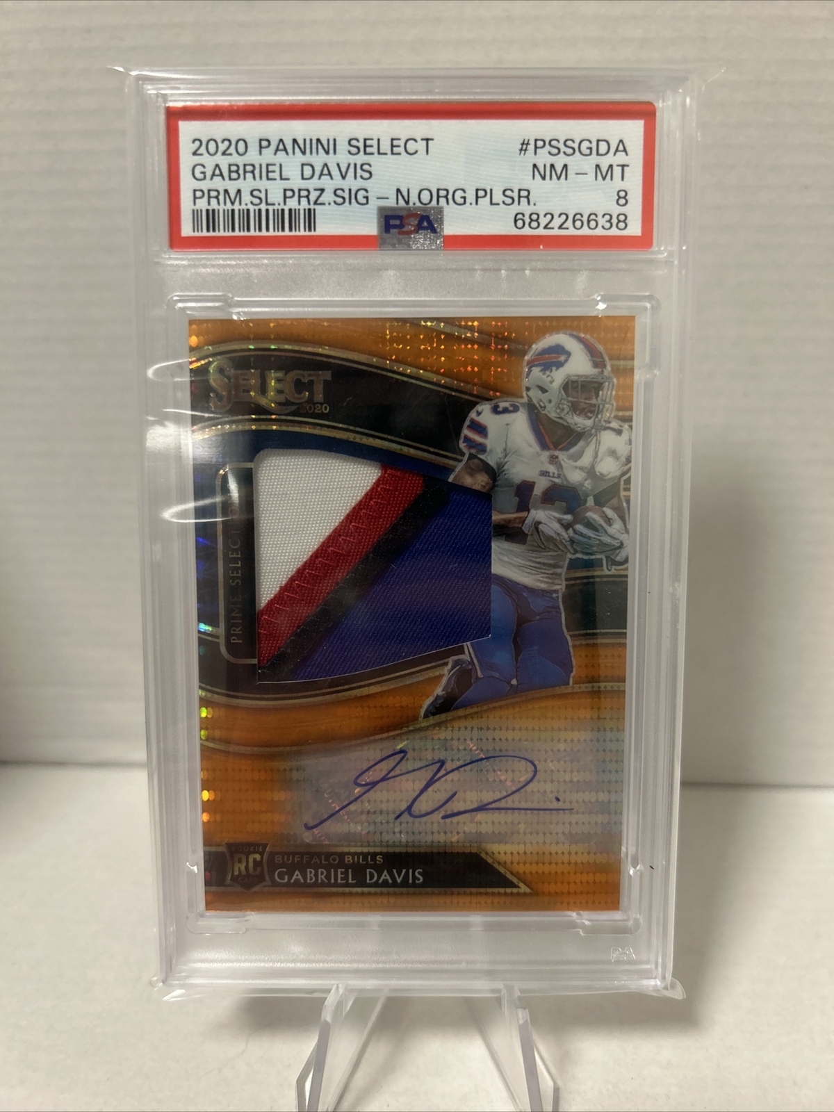 Gabriel Davis Panini Select Prime Selections Prizm Signatures #PSSGDA Neon Orange Pulsar