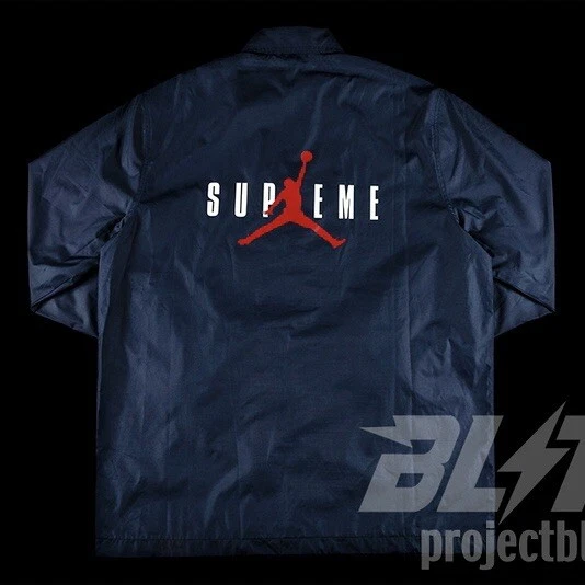 Veste FW15 Supreme Jordan Coaches inédite coloris marine taille L Large 2015 rare