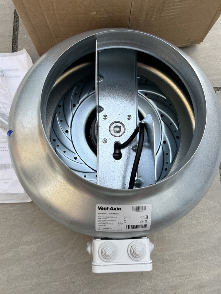 Vent Axia Roof Units SDX200C Inline Metal Centrifugal Fan eBay