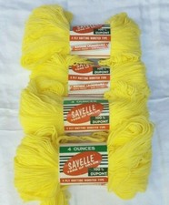 4 Packages Vintage Sayelle Orlon Acrylic Yarn Yellow Gold 186 4- Ply Worsted