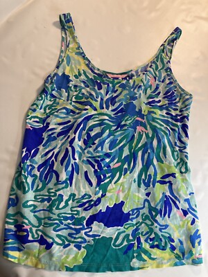 Lily Pulitzer Womens Colorful Sil Tank Top XSmall