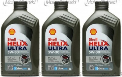 Shell Helix Ultra ECT C3 5W-30 PKW-Motoröl 3x 1l = 3 Liter