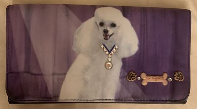 Tiny Paws Poodle Print Wallet With Card Slots & Snap Closure Best in Show